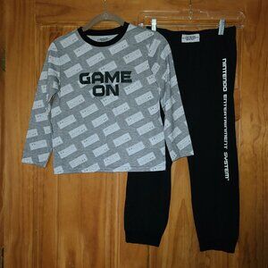 5/$30 Boys Nintendo "Game On" Long Sleeve Pajama Top and Matching Pants
